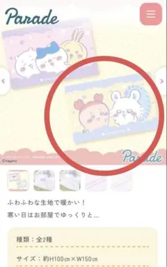 ちいかわ　超BIG マイヤー ブランケット　古本屋&モモンガ