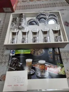 昭和レトロ KAGAMI クリスタルガラス ビールグラスセット