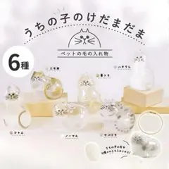 うちの子のけだまだま 6個セット 猫 キーホルダー 猫の毛入れ