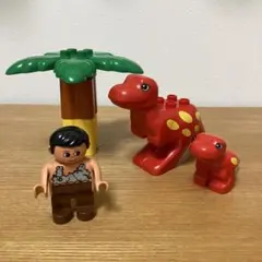 LEGODUPLO レゴデュプロ　恐竜　動物　原始人　ヤシの木のブロックセット