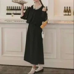 完売品✨️シアーブラウス＋バッククロスドレス 結婚式 お呼ばれ オケージョン