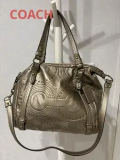 COACH オプアート レザー 2way ショルダーバッグ