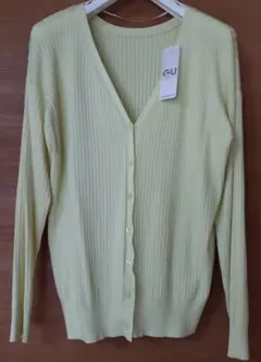新品タグ付♢GUジーユー♢マルチウェイリブカーディガン Lサイズ クリーム
