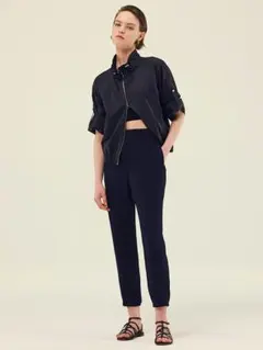 【 Theory 】 シルク混 ベロア ジョガーパンツ