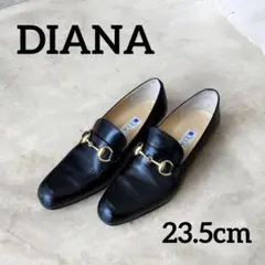 DIANA ダイアナ ブラックレザー ビットローファー 23.5cm
