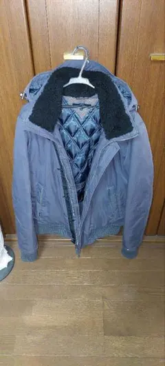 (処分)ボア襟付きグレー ダウンジャケット