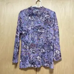 Womiyan 花柄 紫色 長袖 Tシャツ M-L