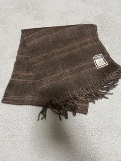 ブラウン チェック柄 マフラー カシミヤ