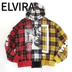 ELVIRA ドッキング チェック柄 パーカー オーバーサイズ 切り替えのサムネイル
