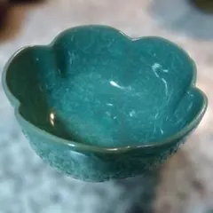 ★美品★　梅形　深皿　鉢　和食器　グリーン系　皿　煮物　サラダ　和菓子