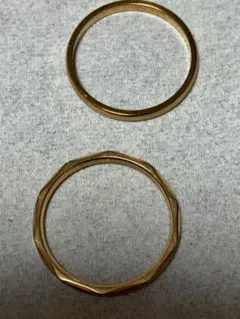 ピンクゴールドリング 2個セット　サージカルステンレス