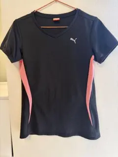 PUMA スポーツTシャツ M ブラック/ピンク