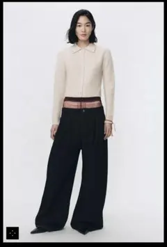 SOSHIOTSUKI X ZARA ダーツ入りワイドレッグデニムパンツ