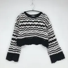 ZARA ザラ クロップドニット ボーダー柄 Sサイズ