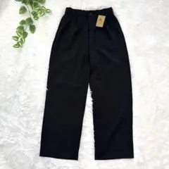 新品タグ付✨【neccote】タック ストレートパンツ ブラック L オフィス