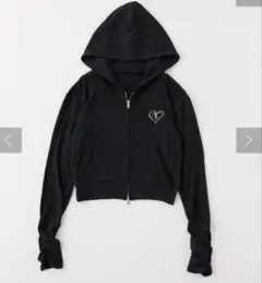 NICE CLAUP ナイスクラップ UVカット　ロゴ刺パーカー ブラックのサムネイル