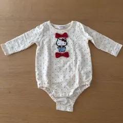 ハローキティ 長袖ロンパース クリーム色