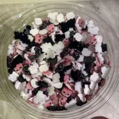 花形ネイルパーツセット（ピンク・ホワイト・ブラック）