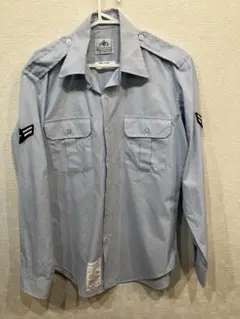 実物 米軍使用品 長袖シャツ ライトブルー③