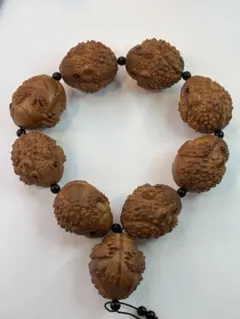 橄榄核彫り 三足金蟾 手串 オリーブ核 カエル 彫刻 ブレスレット
