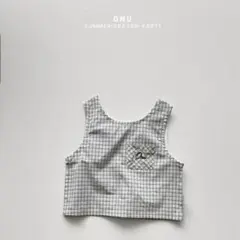 onu ブルーチェック タンクトップ