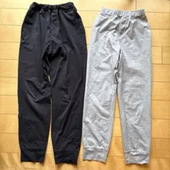 ウルトラストレッチアクティブジョガーパンツ 黒＆グレー［150］UNIQLO