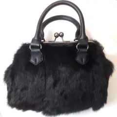【新品未使用】ラビットファー 2wayショルダー ハンドバッグ　黒