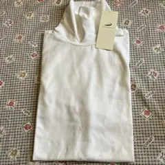 未使用 クロコダイル ホワイト タートルネックカットソー 長袖 L