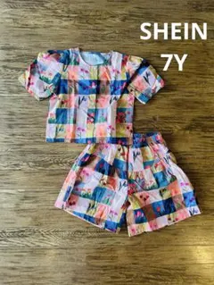 新品★SHEINパッチ柄セットアップ7Y