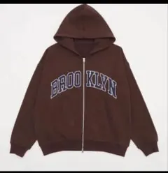 WEGO BROOKLYN ロゴ パーカー ブラウン