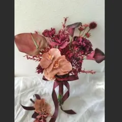 No.2881クラッチブーケブートニアボルドーアーティフィシャルフラワーブーケ