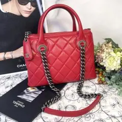 CHANEL 香奈兒【極美品】經典菱格紋 2way 鏈條肩背包