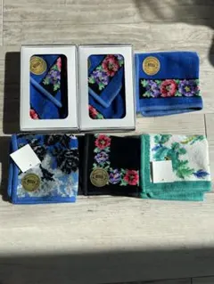 FEILER 花柄刺繍タオルハンカチ6枚セット