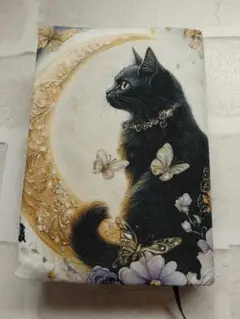 ブックカバー　月と黒猫③