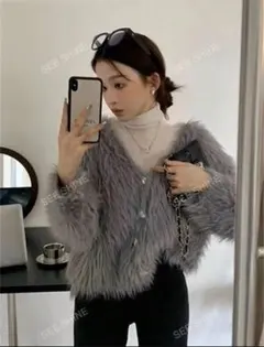 ファー カーディガン