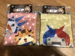一番くじ、妖怪ウォッチの可愛いタオル生地の巾着袋2枚セット！新品未開封