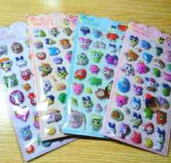 たまごっち 3D立体 ぷっくりシール 4枚セット きゅんPOPSEAL