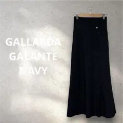 ガリャルダガランテネイビー★ハイウエスト スリットロングスカート ブラック F