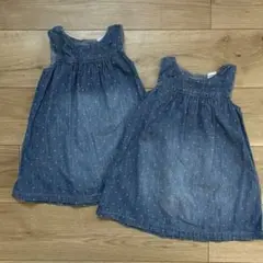 H&M ワンピース　デニム 双子　86（12〜18ヶ月）