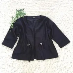 【美品】スタイルノート ノーカラージャケット L〜LL ウエストマーク 春夏のサムネイル