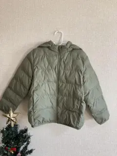 UNIQLOフード付きダウンジャケット オリーブグリーン 120size