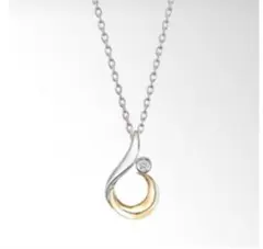 スタージュエリー　ネックレス　ダイヤモンド　雫SV 925 K10