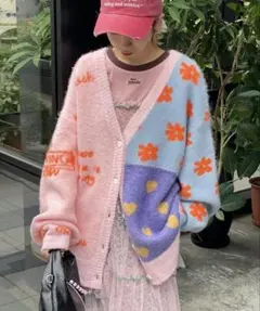 ハローサンフラシスコ フラワー柄カーディガン