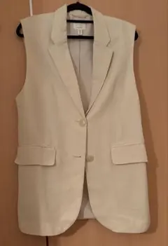 H&M ベスト　ジャケット　羽織り　白