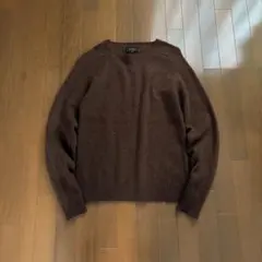 beams 3ゲージ クロシェ クルーネック ニット モーガン蔵人着用 L 白