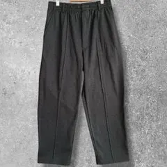裏起毛　テーパードパンツ　楽パンツ　ウエストゴム　ダークグレー　レディース　L