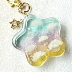 No.342 月はカラフル シャカシャカキーホルダー シェイカー レジン