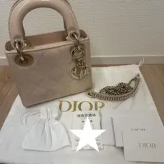 DIOR LadyDior ミニ カナージュ パテントレザー ベビーピンク - メルカリ