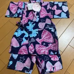 〔新品未使用〕女の子 甚平　リボン柄　100