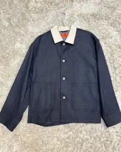 ネイビー ホワイト襟 デニムジャケット